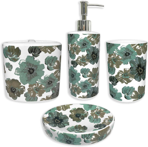 Sunsplash Toothbrush Holder - Bathroom Accessories for Countertop Sink Organizer - Ceramic, Cute Stand for Kids Toothbrushes...