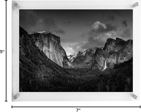5x7 Wall Mounted Acrylic Frameless Photo Frame Clear Picture Frame Rectango Floating Certificate Frame Double Panel...