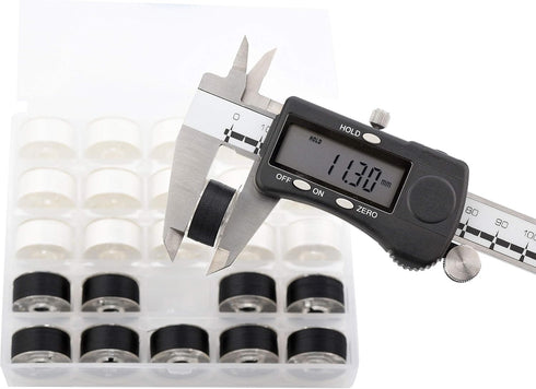 Simthread 25pcs Black Prewound Bobbin Thread Size A Class 15 (SA156) 60WT with Clear Storage Plastic Case Box 70D/2 for Brother Embroidery Thread ...