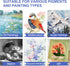 FUMILE Stretched Canvas, Canvases for Painting Multi 5 Pack 4x4,6x6,8x8,10x10,12x12(1 of Each), Cotton Primed Acid Free Blank Canvases for Paintin...