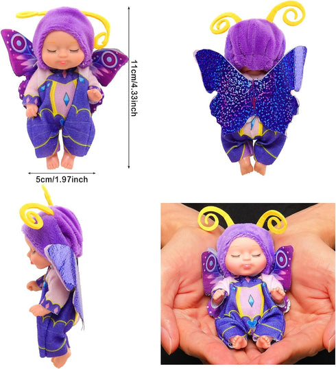 ENOCHT Baby Dolls, Mini Doll, Tiny Reborn Baby Dolls, 6 Pieces Baby Miniature Sleeping Dolls, Washable PVC Material, Realistic Movable Baby Doll, ...