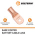 SELTERM 10pcs 2/0 AWG - 1/4" Stud - Battery Lugs, Heavy Duty Wire Lugs, Ring Terminals, Battery Cable Ends,00 Gauge Terminals, UL Bare Copper Eyel...