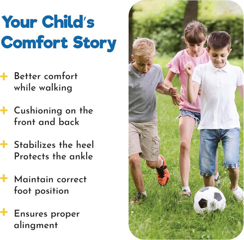 Kids Orthotic Soft Cushioning Arch Support Shoe Insoles, Children Inserts for Flat feet, Plantar Fasciitis, Feet Heel Pain Relief - Better Posture...