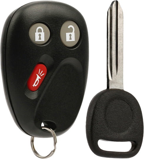 Car Key Fob Keyless Entry Remote with Ignition Key fits Chevy Trailblazer / Buick Rainier / GMC Envoy / Isuzu Ascender / Oldsmobile Bravada / Saab...