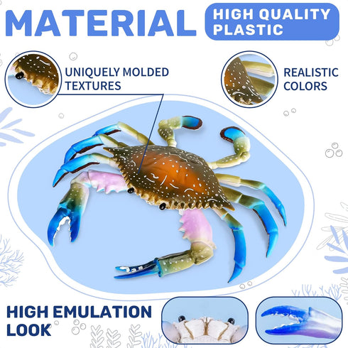 2Pcs Crab Toys for Babies - Realistic Sea Creature Toys Educational Model Ocean Animals Toys Crab Toy Bath - Plastic Crawling Crab Baby Toy Ocean ...
