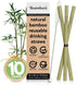 100% Bamboo Straws (10-Pack) - Biodegradable & Compostable 8 Inch Reusable Straws with Cleaner | FSC Certified, Eco Friendly | Hand Wash & Dishwas...