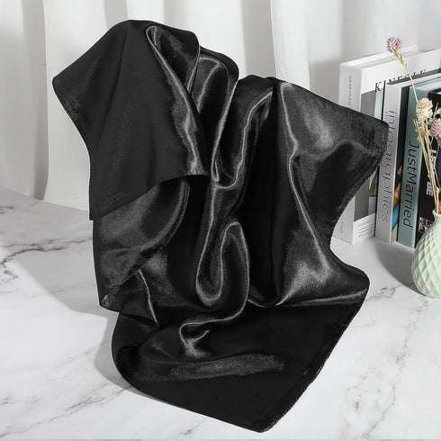 35" Large Square Satin Head Scarf, Silk Shiny Solid Color Head Scarves Sleeping Head Wraps for Women Hair Bandana...
