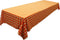 LA Linen Polyester Gingham Checkered 60 by 84-Inch Rectangular Tablecloth, White and Orange...