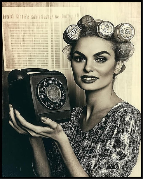 Posterizer 1 pcs-comedic high fashion retro art of woman-black and white photo 3-Photography Art-Retro Art-Decor for Home & Office- unframed wall ...