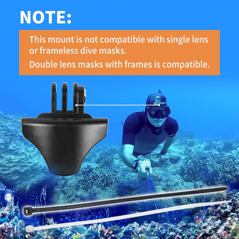Dive Mask Camera Mount Compatible with GoPro?Universal Mask Attachment Compatible with GoPro?fits virtually Every Double Lens mask on The Market...