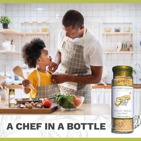 The Gourmet Collection Spice Blends Garlic Bread Spice Blend - Garlic Butter Seasoning for Cooking - Salt Free - Bread, Rice, Salad Dressing....
