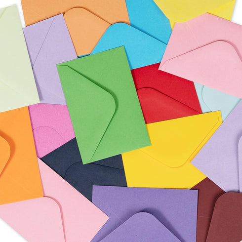 Gift Card Envelopes - 160-Count Mini Envelopes, Paper Business Card Envelopes, Bulk Tiny Envelope Pockets, 16 Colors, 4 x 2.7 Inches...