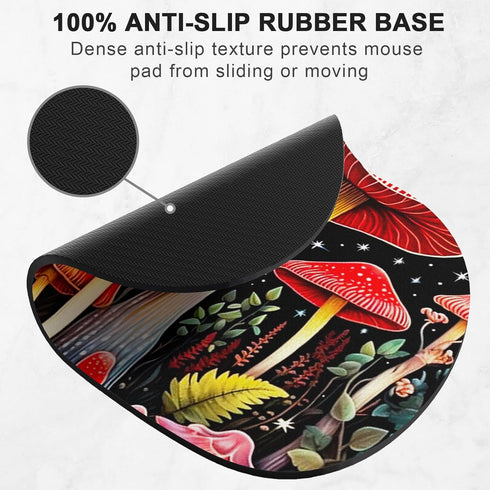 Mouse Pad, Premium-Textured Oval Computer Mousepad, 8.7" x 7.1" Thick 3mm Anti-Slip Waterproof Rubber Mouse Mat, Cute Mouse Pad for Office, Home, ...