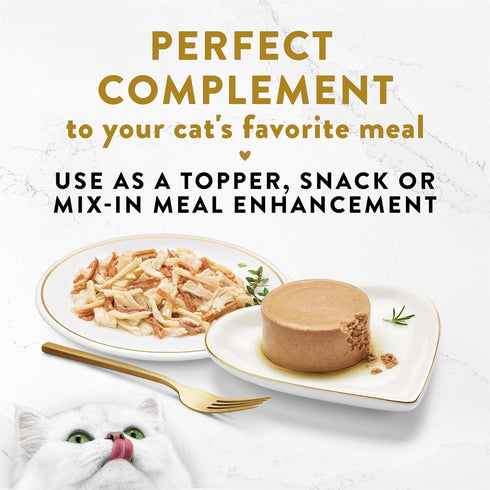 Purina Fancy Feast Appetizers Lickable Grain Free Cat Food Topper White Meat Chicken and Shredded Beef Appetizer - (Pack of 10) 1.1 oz. Trays...