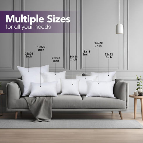 Utopia Bedding Throw Pillows Insert (Pack of 2, White) - 18 x 18 Inches Bed and Couch Pillows - Indoor Decorative Pillow...