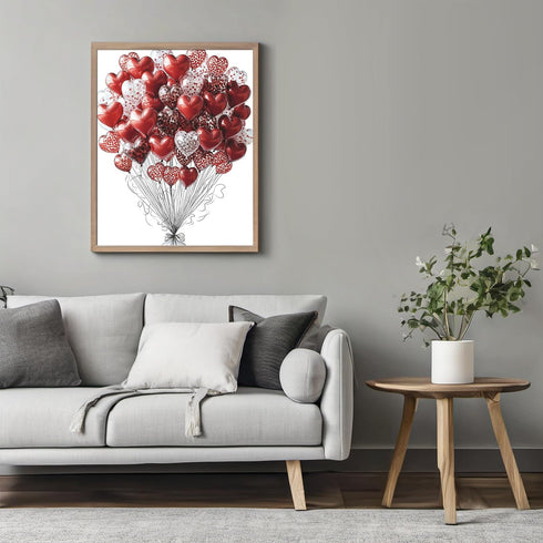Posterizer 1 pcs-Valentine's Day cute heart shaped balloon poster -1-Romantic Art-Holiday Poster Collection-Gift for Couples boyfriend girlfriend ...