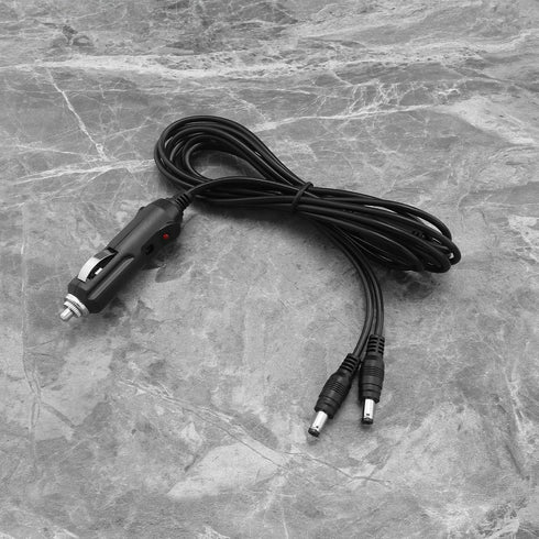 Car Connection Power Cord Car Cigarette Lighter Male to 2 DC Plug Power Adapter Male Extension Cord DC Charger Cable for Camera CCTV GPS Unit Mini...