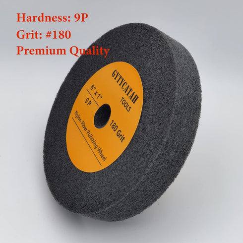 GYTYCATAH Deburring Wheel, Nylon Fiber Polishing Wheels, Abrasive Silicon Carbide Bench Buffing Grinder Wheel, Dia 6" x 1" Thickness x 5/8" Arbor,...