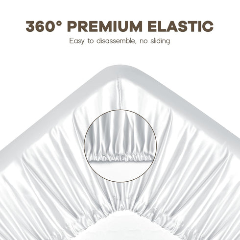 Pro Goleem Satin Pack n Play Playard Sheet Fitted 2 Pack Great for Baby Hair Silk Feeling 27x39 Inch Portable Mini Crib Sheet Playard Mattress Cov...