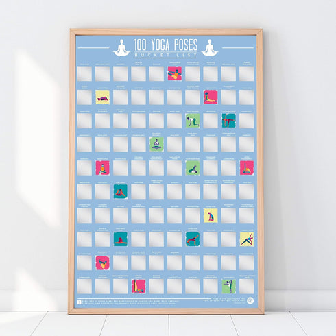 100 Yoga Poses Bucket List Scratch Poster...