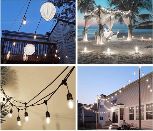 Jslinter S14 5000K Daylight Outdoor String Lights Bulbs Replacement, Shatterproof & Waterproof, 1 Watt LED 11W Equivalent, E26 Base Non-dimmable, ...