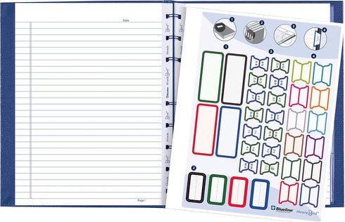 Blueline MiracleBind™ Notebook, Lizard-Like Hard Cover, 9.25" x 7.25", 150 Pages, Indigo Blue (AF9150.82)...