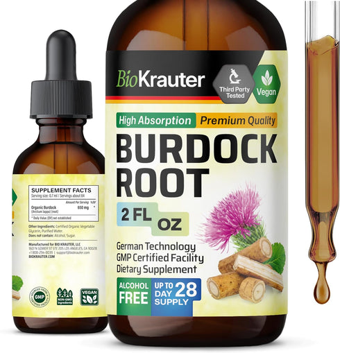 Burdock Root Tincture - Antioxidant Support Liquid Supplement - Burdock Root Organic Extract - Alcohol and Sugar Free - Vegan Drops 2 Fl.Oz....