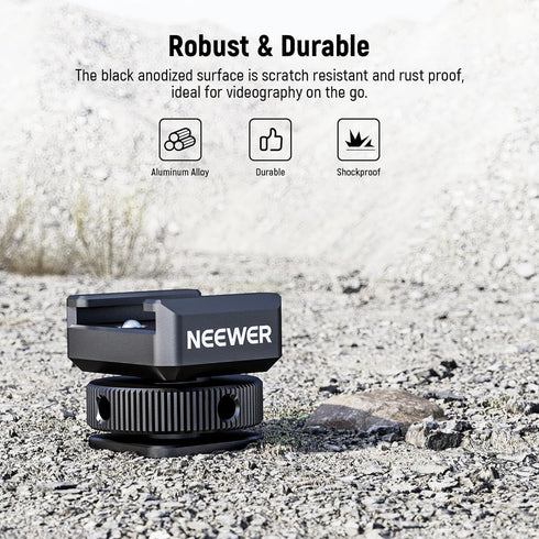 NEEWER Cold Shoe Mount Adapter Compatible with DJI Hollyland Rode Wireless Lavalier Microphone Receiver, Anti Drop Mic Accessories with Retractabl...