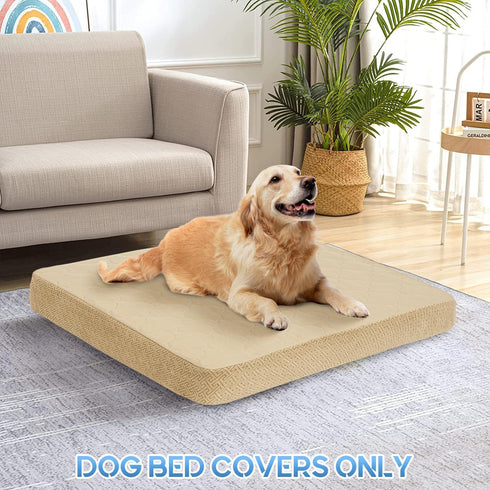 CHHKON Dog Bed Covers Replacement Washable Waterproof Pet Puppy Bed Cover for Dog(Beige,30x20x6 inch)...