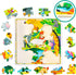 QUOKKA Wooden Africa Puzzles for Kids Ages 3-5 – 28 Pieces Toddlers Kids Puzzles Ages 4-8 Year Olds – Wood Africa Toys for Children 6-8 yo...