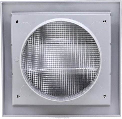 Gray Exhaust Hood Vent 4'' Inch with Built-in Pest Guard Screen and Flange, White, Air Vent Cover, HVAC Exhaust Vent Duct Cover, Exhaust Cap