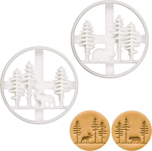 Set of 2 Forest Animal cookie cutters (Designs: Moose and Bear), 2 pieces - Bakerlogy...