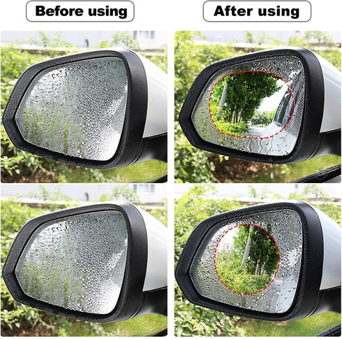 Car Rearview Mirror Waterproof Film - 6 Pieces Side Mirror Film Anti Fog Film for Car Rainproof Mirror Window Film Transparent Nano-Coated Protect...