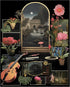 Posterizer 1 pcs-old timey vintage flowers , music instruments collage-Retro Art-Abstract & Modern Art-Gift for Steampunk or Goth Fans- UNFRAMED W...