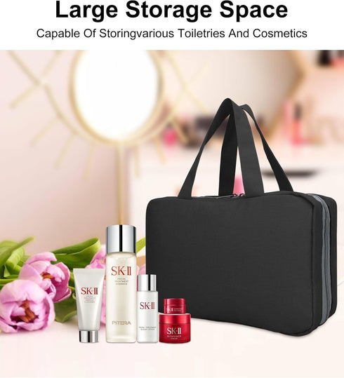 Travel Toiletry Bag with Hanging Hook, Travel Essentials Large Toiletry Bag, Portable 3 in 1 Toiletry Bags & Makeup Bag & Travel Organizer Bags fo...