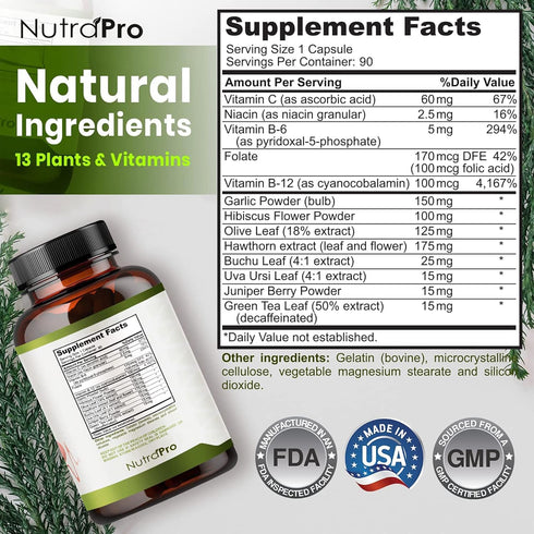 Heart Health Blood Pressure Support Supplement - Support Blood Pressure & Healthy Circularity Naturally with Hawthorn Berry & Hibiscus.Vitamins Pi...