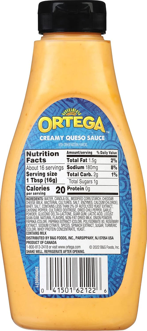 Ortega Creamy Taco Sauce, Queso, 9 Ounce...