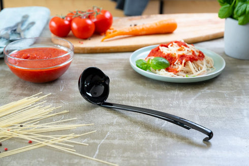 Soup and Sauce Ladle Set of 2 - Durable, Heat-Resistant Kitchen Utensils, Perfect for Serving & Cooking, Made in USA, Dishwasher Safe (Black)...