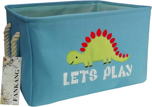 FANKANG Rectangular Laundry Basket Nursery Storage Fabric Storage Bin Storage Hamper,Gift Baskets (Single Dinosaur)...