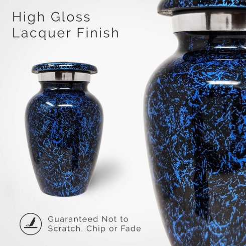 Small Blue Keepsake Cremation Urn for Human Ashes | Miniature Memorial Urns | Personal Cremation Keepsake | for Men or Women | Elegant Tribute for...