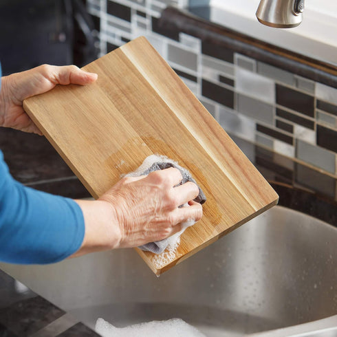 Glad Acacia Wood Cutting Board for Kitchen | Small Reversible Solid Butcher Block | Cooking Supplies for Chopping, Carving, and Serving, 11 x 7 In...