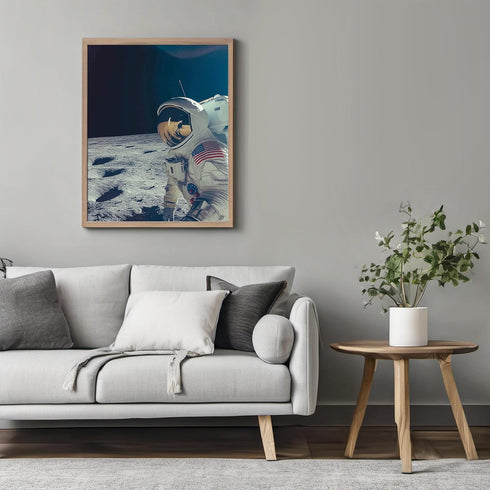 Posterizer 1 pcs-astronaut in spacesuit on the moon 1-Astronomy & Celestial Art-Gift for Men Women Teens-Decor for Home & Office- unframed wall ar...