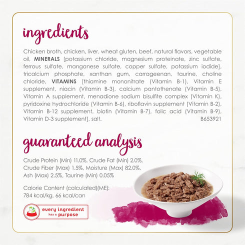 Purina Fancy Feast Wet Cat Food Natural Gourmet Naturals Natural White Meat Chicken and Beef Recipe in Wet Cat Food Gravy - (Pack of 12) 3 oz. Can...