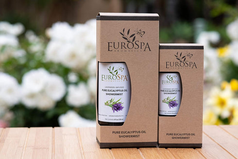 EuroSpa Aromatics Pure Eucalyptus Oil ShowerMist and Steam Room Spray, All-Natural Premium Aromatherapy Essential Oils - Lavender Infused, 2oz...