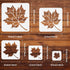 FINGERINSPIRE 5PCS Maple Leaf Stencils 3.9/5.9/7.9/9.8/11.8inch Square Leaves Painting Stencil Autumn Plants Stencil Plastic PET Drawing Template ...