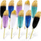 10 Pcs Feather Quill Ballpoint Pens Bulk 0.5mm Ink Feathered Vintage Pens Refined Plated Rod Pen for Writing Guest Signature Office Party Favors (...