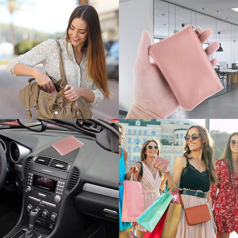 2Pcs Coin Purse, PU Lychee Pattern Zipper Coin Purse Portable Coin Purse Mini Change Wallet for Women Coin Pocket Mini Money for Women Credit Card...