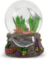 Elanze Designs Dolphin World Coral Reef Ocean Under The Sea Family Fish Coral Seaweed Tabletop Figurine 100MM Music Glitter Water Snow Globe Plays...
