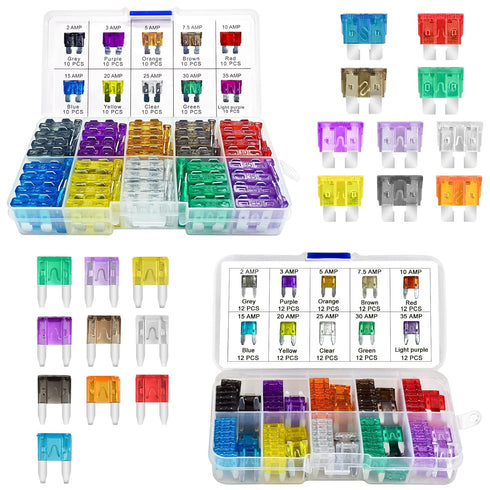 MuHize Automotive Fuse Kit - 220 Pcs Standard & Mini Blade Fuses Assortment (5A to 40A) with Fuse Puller | Upgraded Protection for Cars, Trucks, R...
