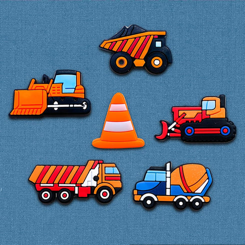 15Pcs Truck Shoe Charms for Clog Different Matching Sandals Wristbands Bracelets, Transportation Vehicle Excavator Shoe Charms Decorations...